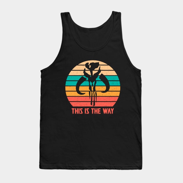 This is the Way Vintage, Funny Mando Mythosaur Skull Retro bounty hunter Gifts Tank Top by Printofi.com